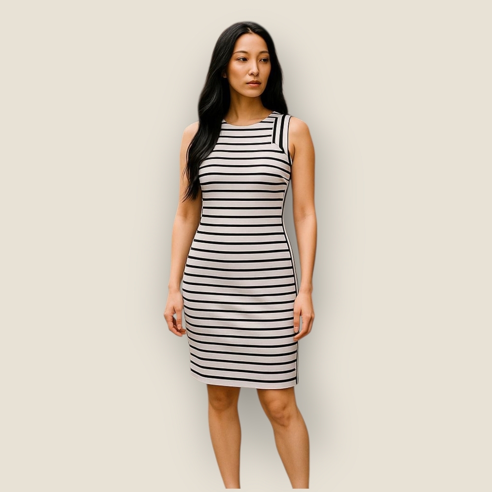 EUC BUFFALO David Bitton Medium Bodycon Black/white Stripes